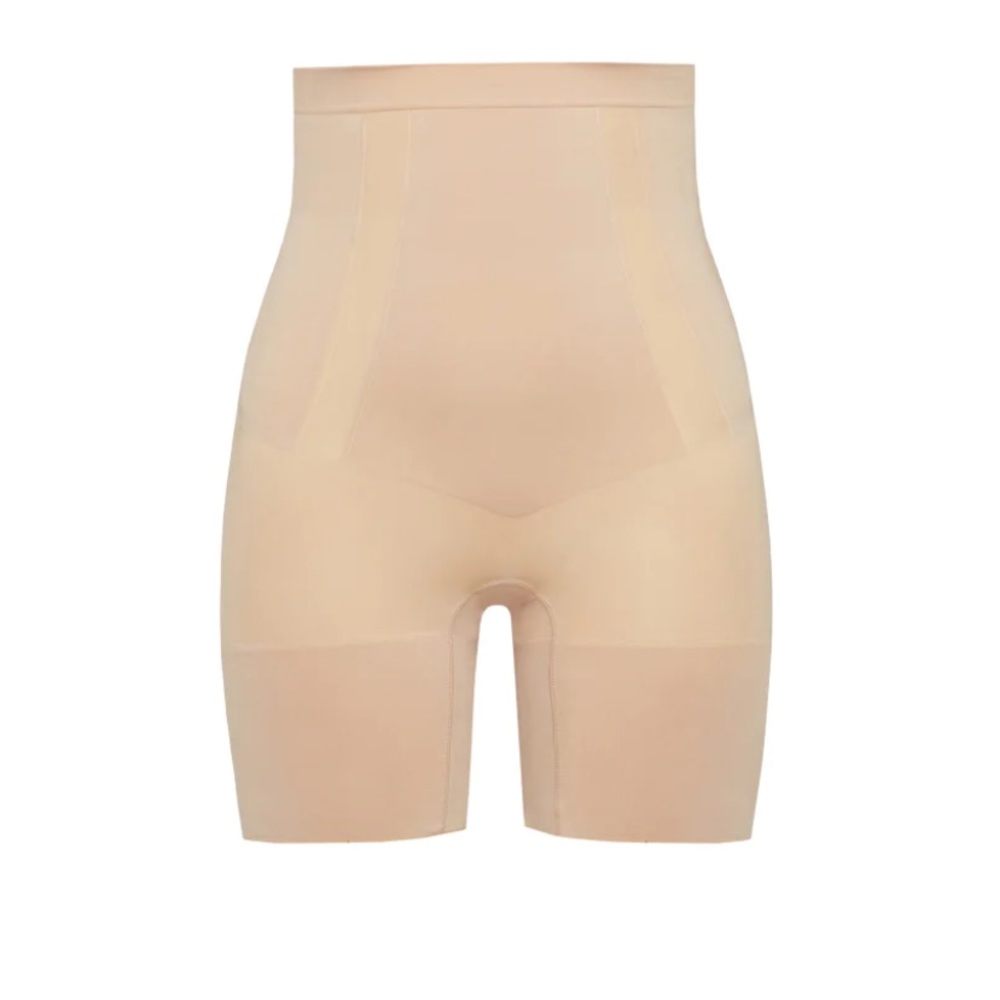 NWT SPANX OnCore High-Waisted Mid-Thigh Short in Soft Nude, 1X